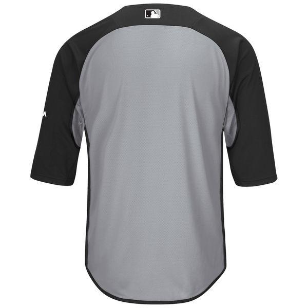 Men's Chicago White Sox Majestic Black/Gray Authentic Collection On-Field 3/4-Sleeve Batting Practice Jersey