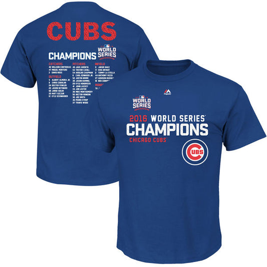 Youth Chicago Cubs Majestic 2016 World Series Champions Sweet Line Up T-Shirt - Royal