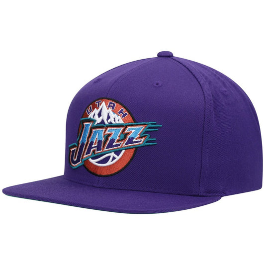 Mens NBA Utah Jazz Purple Team Ground Snapback Hat By Mitchell And Ness