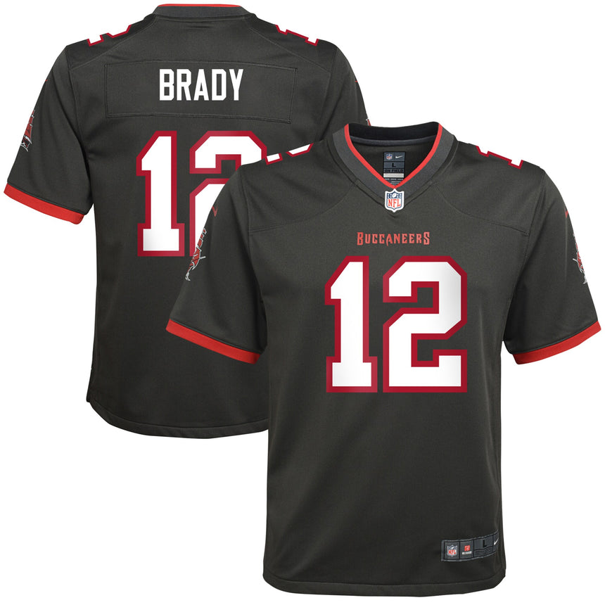 Youth Tampa Bay Buccaneers Tom Brady Nike Pewter Alternate Game Jersey - Pro Jersey Sports