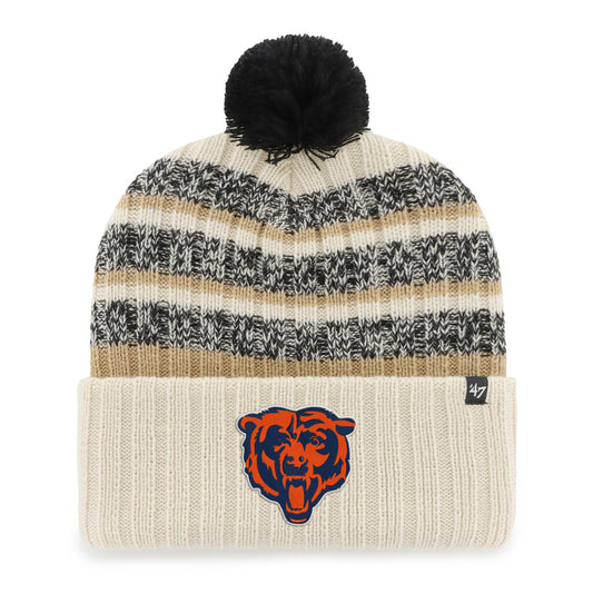 Chicago Bears 47 Natural Tavern Cuffed Pom Knit Hat