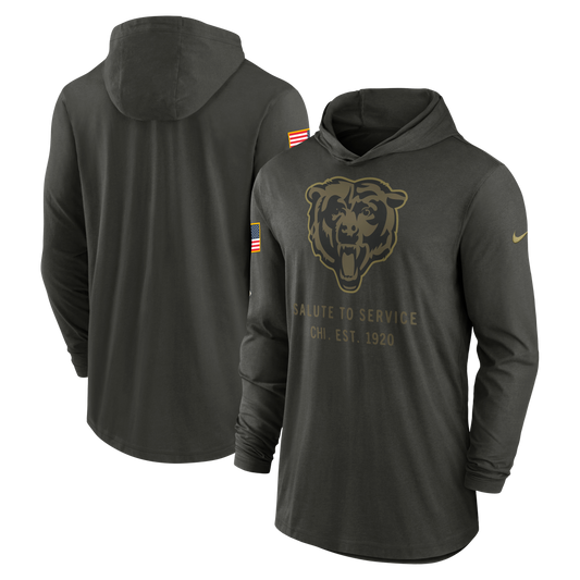 Men's Nike Chicago Bears 2025 Salute To Service Hooded Long Sleeve T-Shirt - Pro Jersey Sports