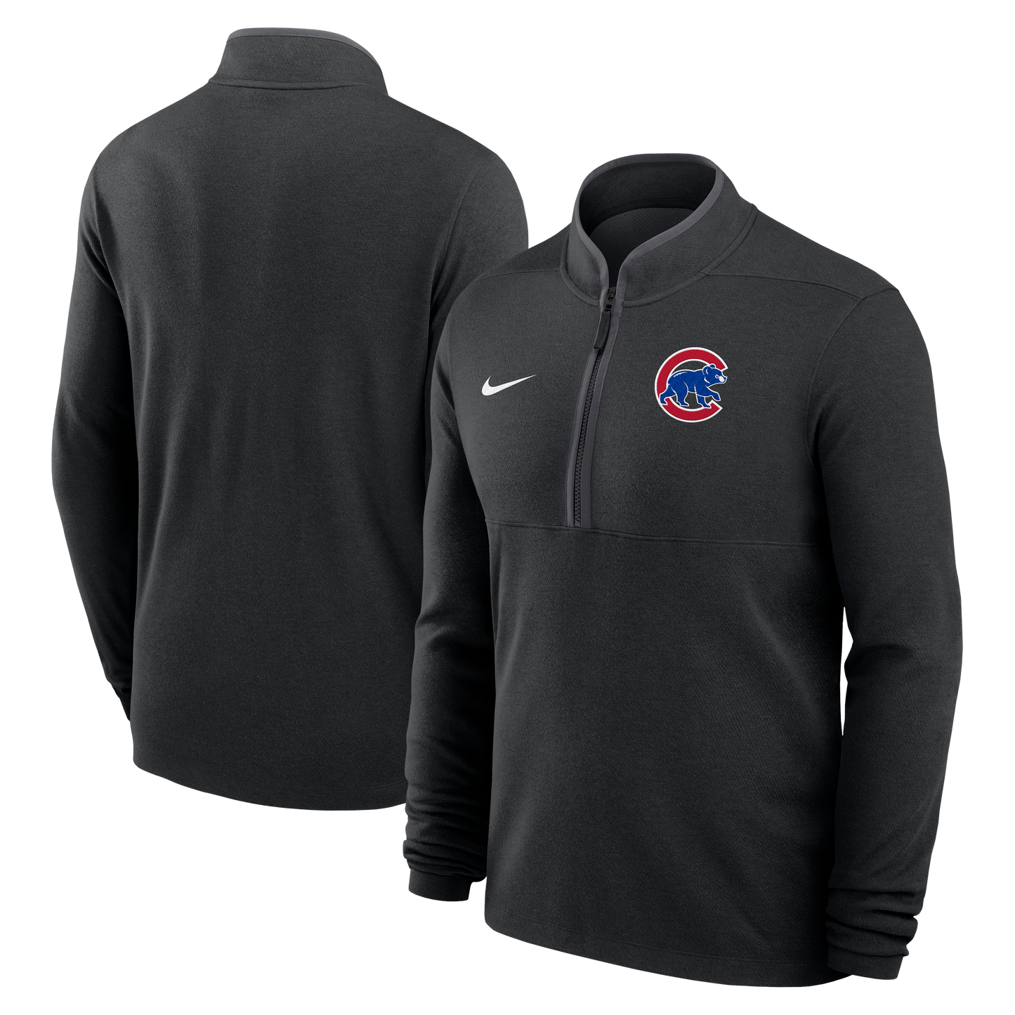 Men's Chicago Cubs Nike Victory Black Half Zip Pullover