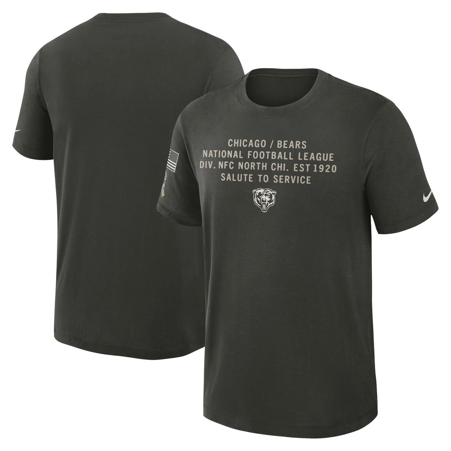 Men's Nike Chicago Bears 2025 Salute To Service Sequoia Green T-Shirt - Pro Jersey Sports