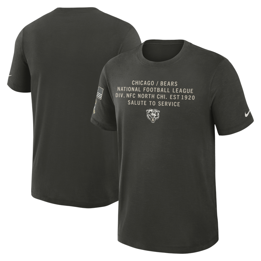 Men's Nike Chicago Bears 2025 Salute To Service Sequoia Green T-Shirt - Pro Jersey Sports