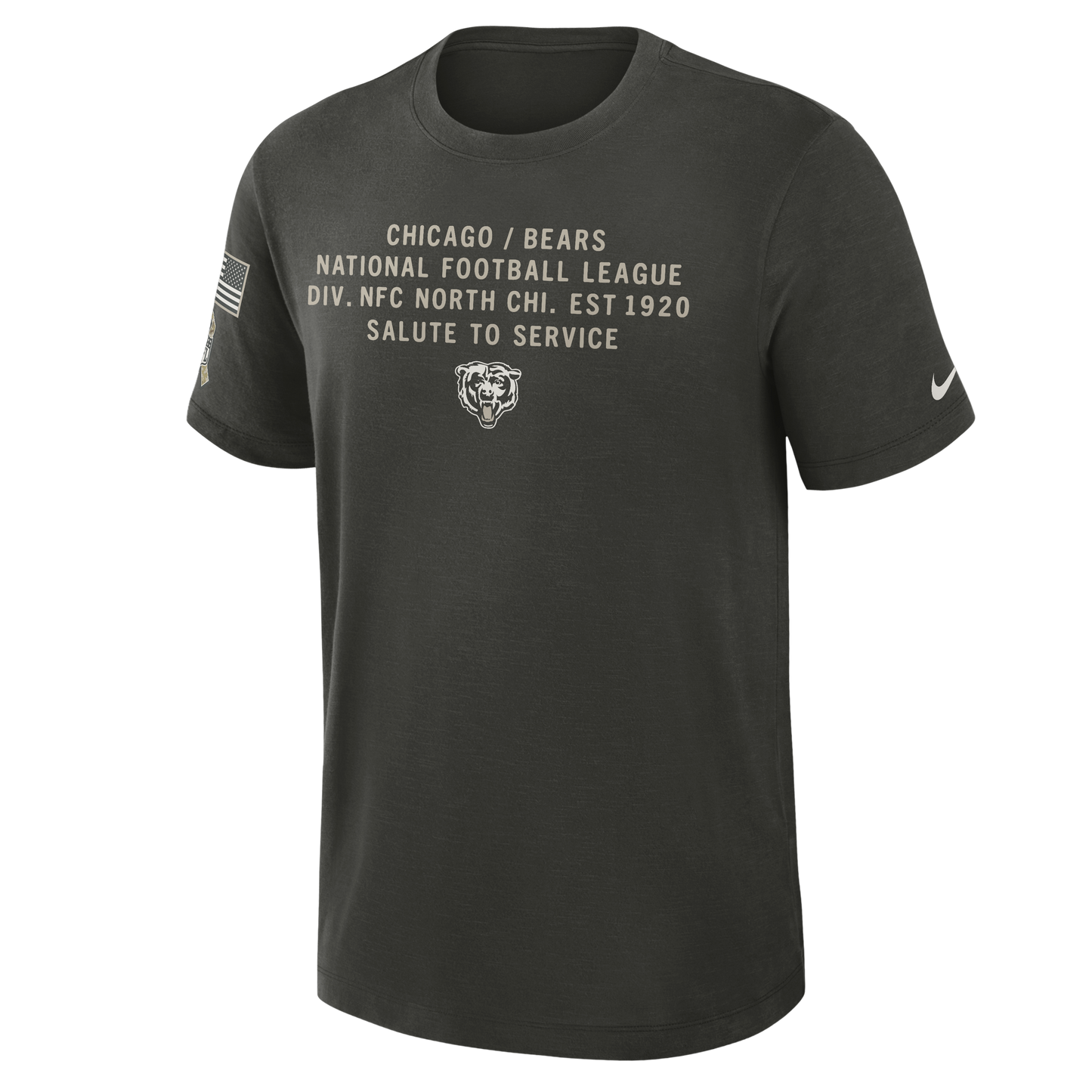 Men's Nike Chicago Bears 2025 Salute To Service Sequoia Green T-Shirt - Pro Jersey Sports
