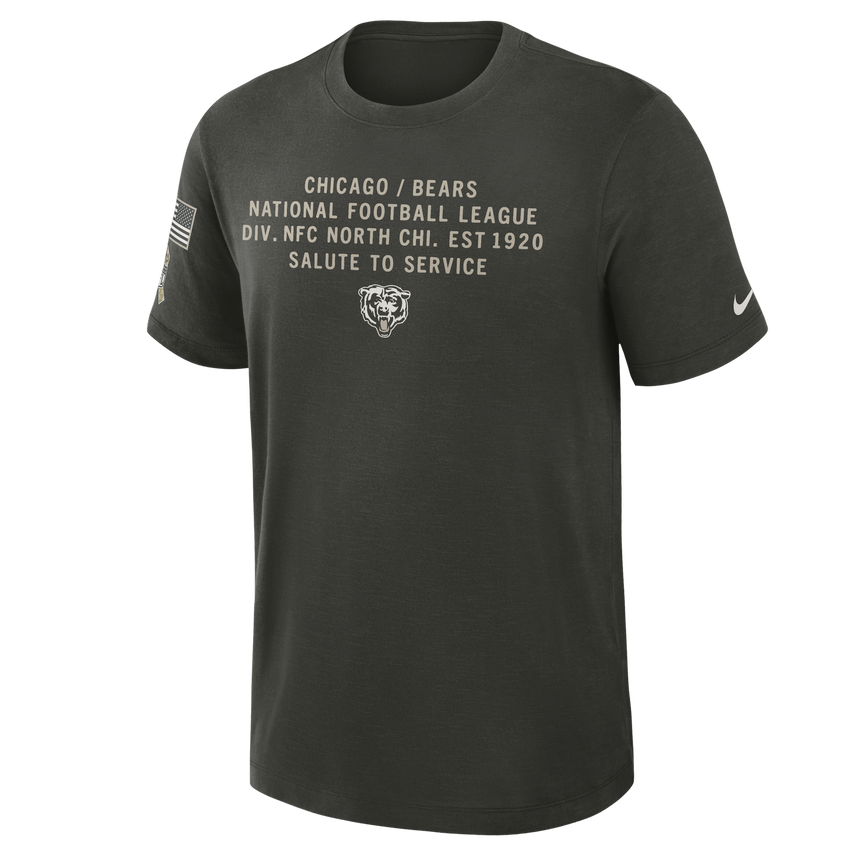 Men's Nike Chicago Bears 2025 Salute To Service Sequoia Green T-Shirt - Pro Jersey Sports