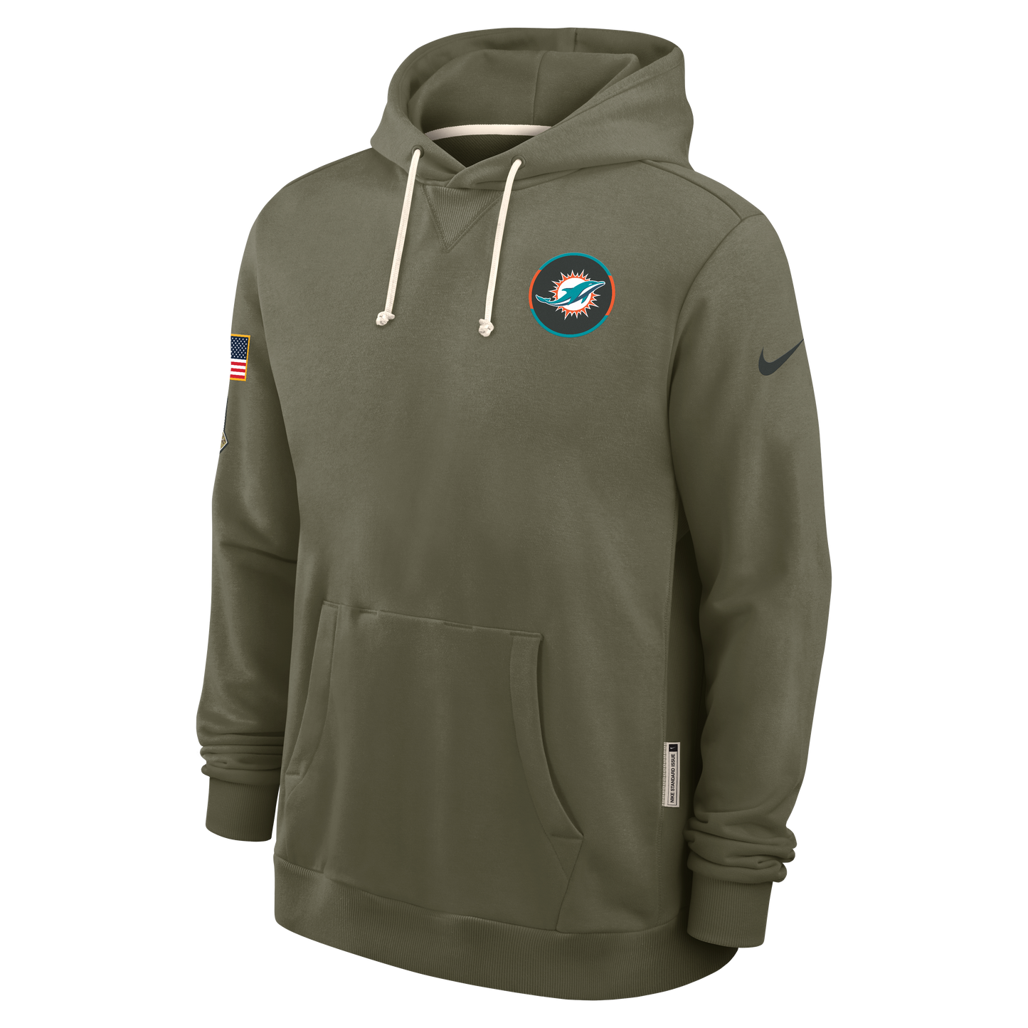 Men's Miami Dolphins Nike Olive Green 2025 Salute To Service Club Pullover Hoodie - Pro Jersey Sports