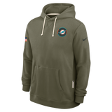 Men's Miami Dolphins Nike Olive Green 2025 Salute To Service Club Pullover Hoodie - Pro Jersey Sports
