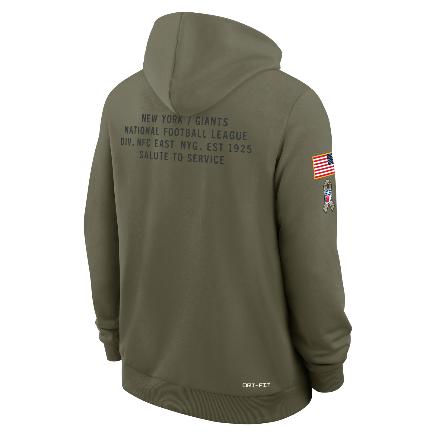 Men's New York Giants Nike Olive Green 2025 Salute To Service Club Pullover Hoodie - Pro Jersey Sports