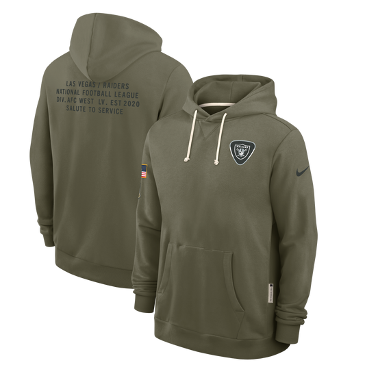 Men's Las Vegas Raiders Nike Olive Green 2025 Salute To Service Club Pullover Hoodie - Pro Jersey Sports