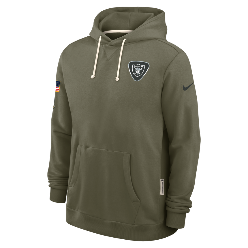 Men's Las Vegas Raiders Nike Olive Green 2025 Salute To Service Club Pullover Hoodie - Pro Jersey Sports
