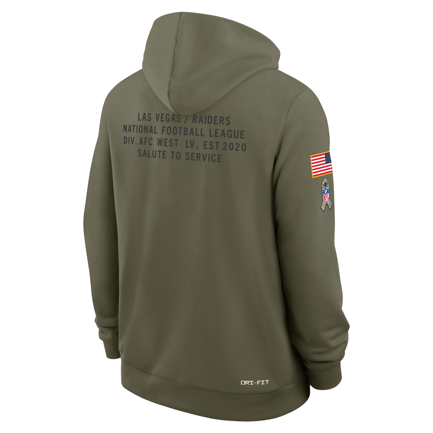 Men's Las Vegas Raiders Nike Olive Green 2025 Salute To Service Club Pullover Hoodie - Pro Jersey Sports