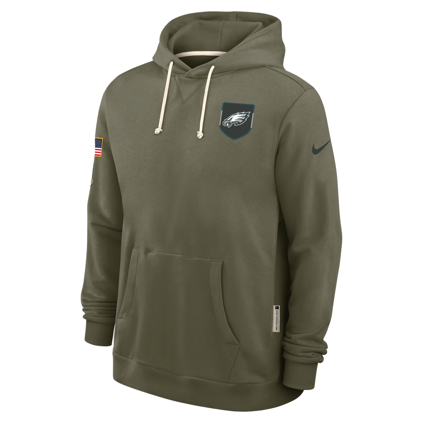 Men's Philadelphia Eagles Nike Olive Green 2025 Salute To Service Club Pullover Hoodie - Pro Jersey Sports