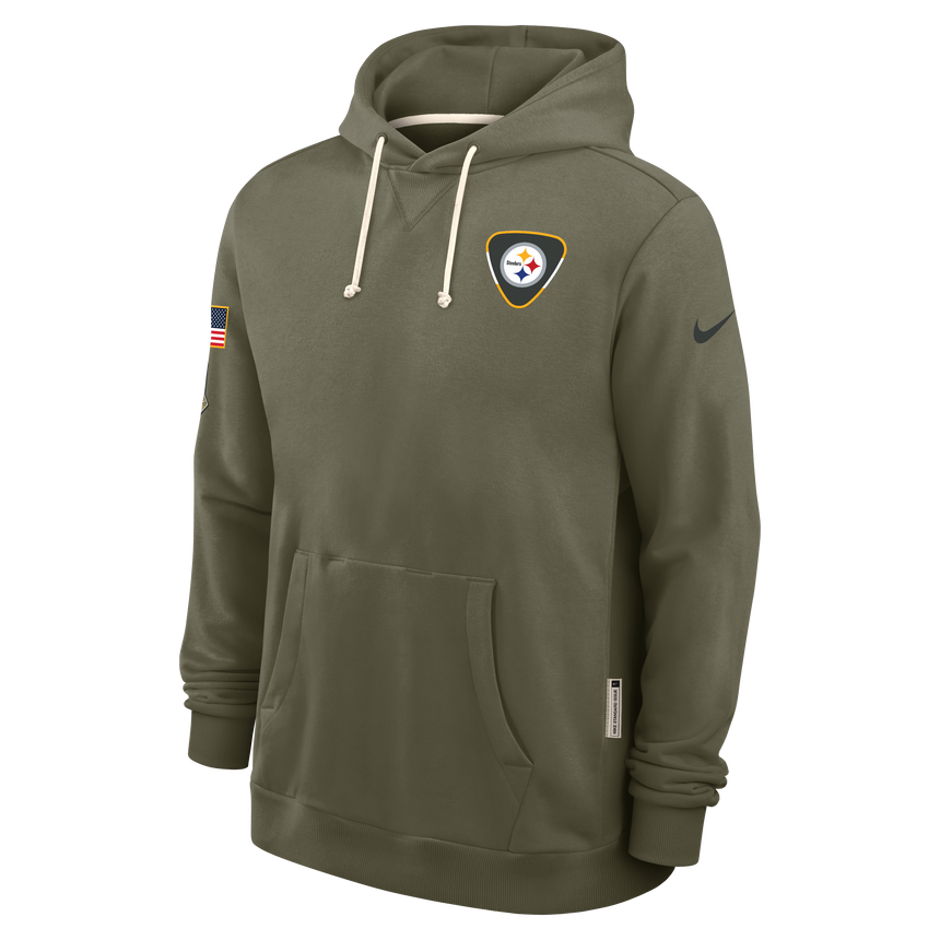 Men's Pittsburgh Steelers Nike Olive Green 2025 Salute To Service Club Pullover Hoodie - Pro Jersey Sports