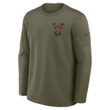 Men's Chicago Bears Olive Green 2025 Salute To Service Nike Pullover Therma Fit Crew Sweatshirt - Pro Jersey Sports
