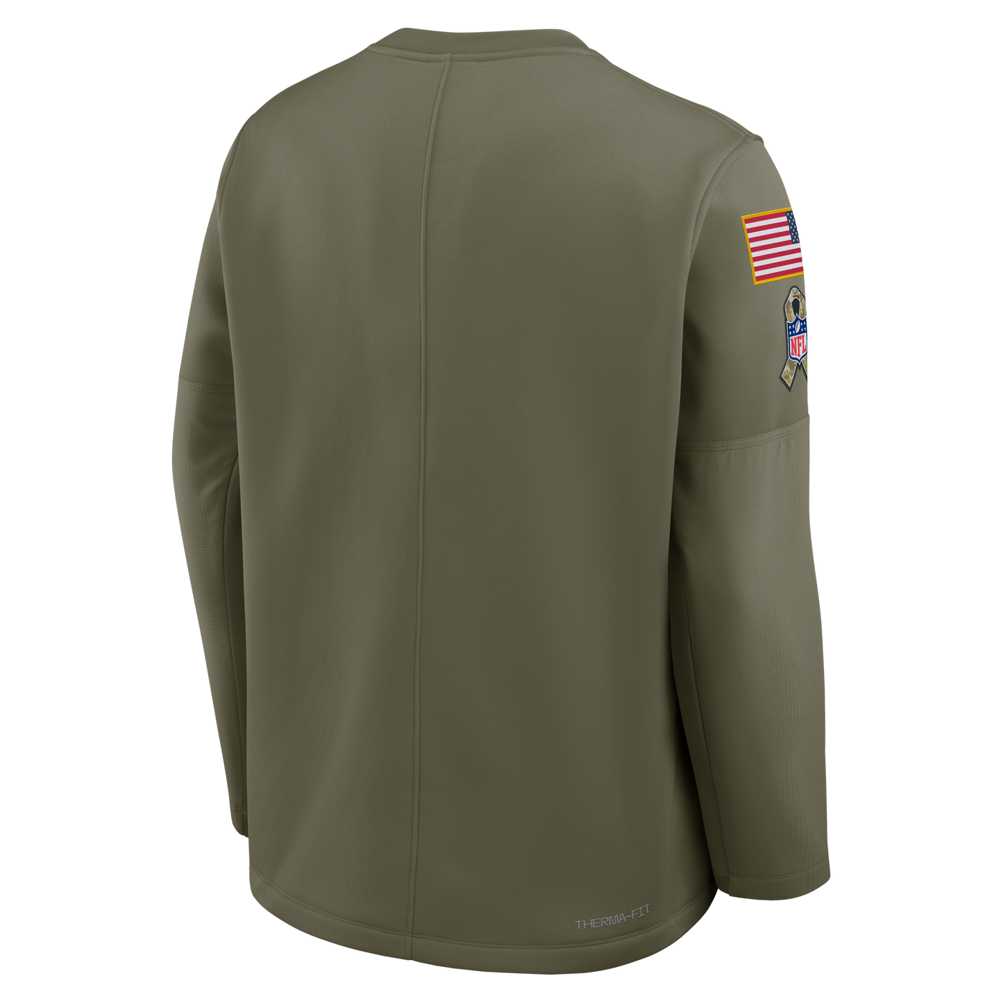 Men's Chicago Bears Olive Green 2025 Salute To Service Nike Pullover Therma Fit Crew Sweatshirt - Pro Jersey Sports