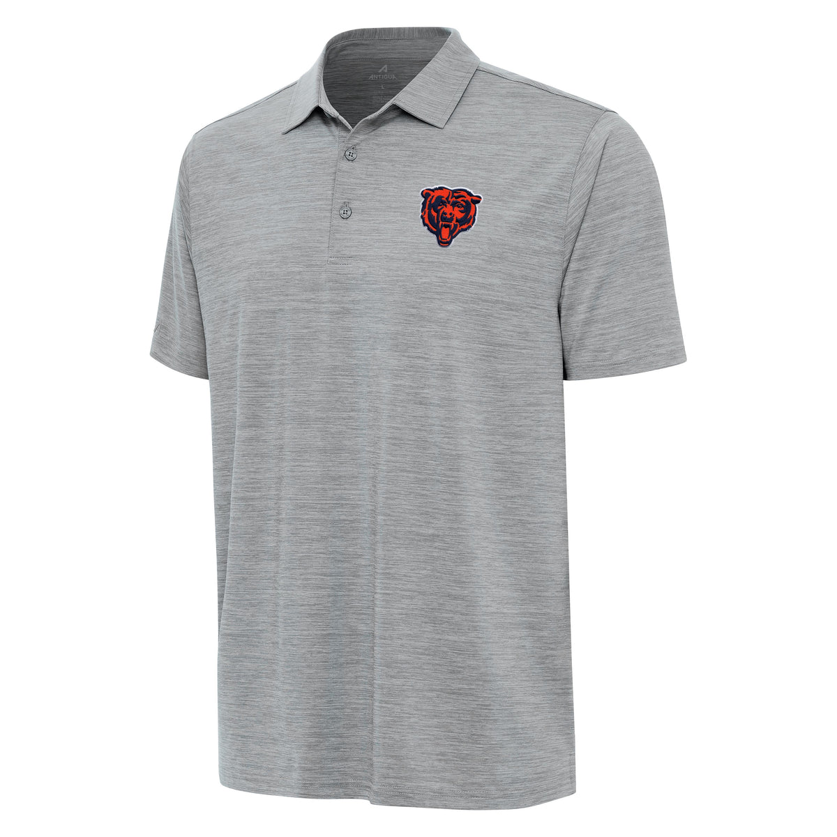Men's Chicago Bears Antigua Heather Grey Primary Logo Layout Polo