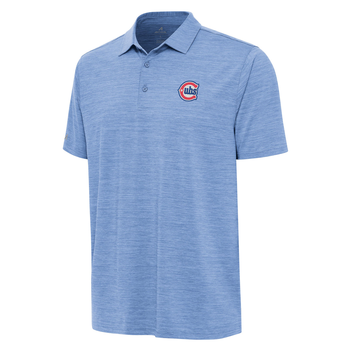 Men's Chicago Cubs Antigua Baby Blue Alt2 Logo Layout Polo