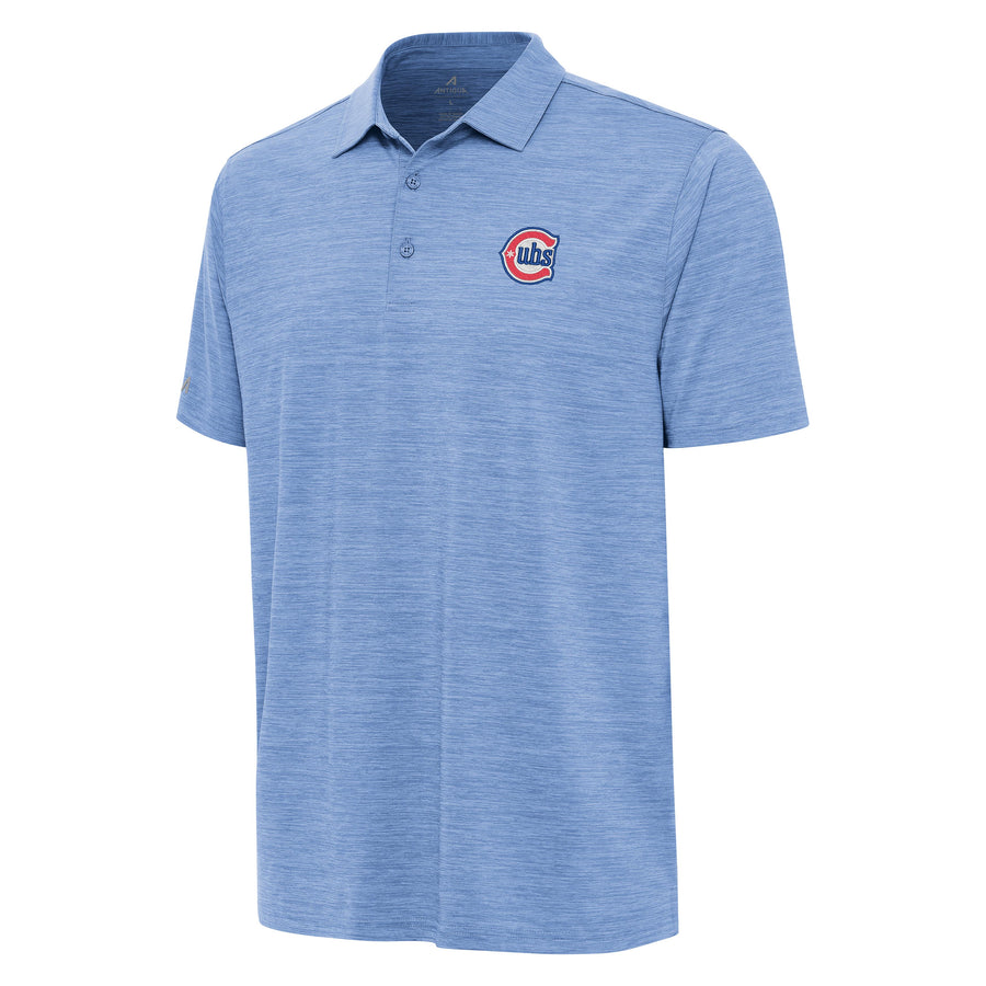 Men's Chicago Cubs Antigua Baby Blue Alt2 Logo Layout Polo