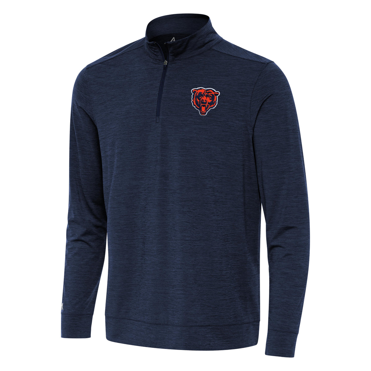 Men's Chicago Bears Antigua Navy Primary Logo Bright QZ 1/4 Zip Lightweight Pullover Top