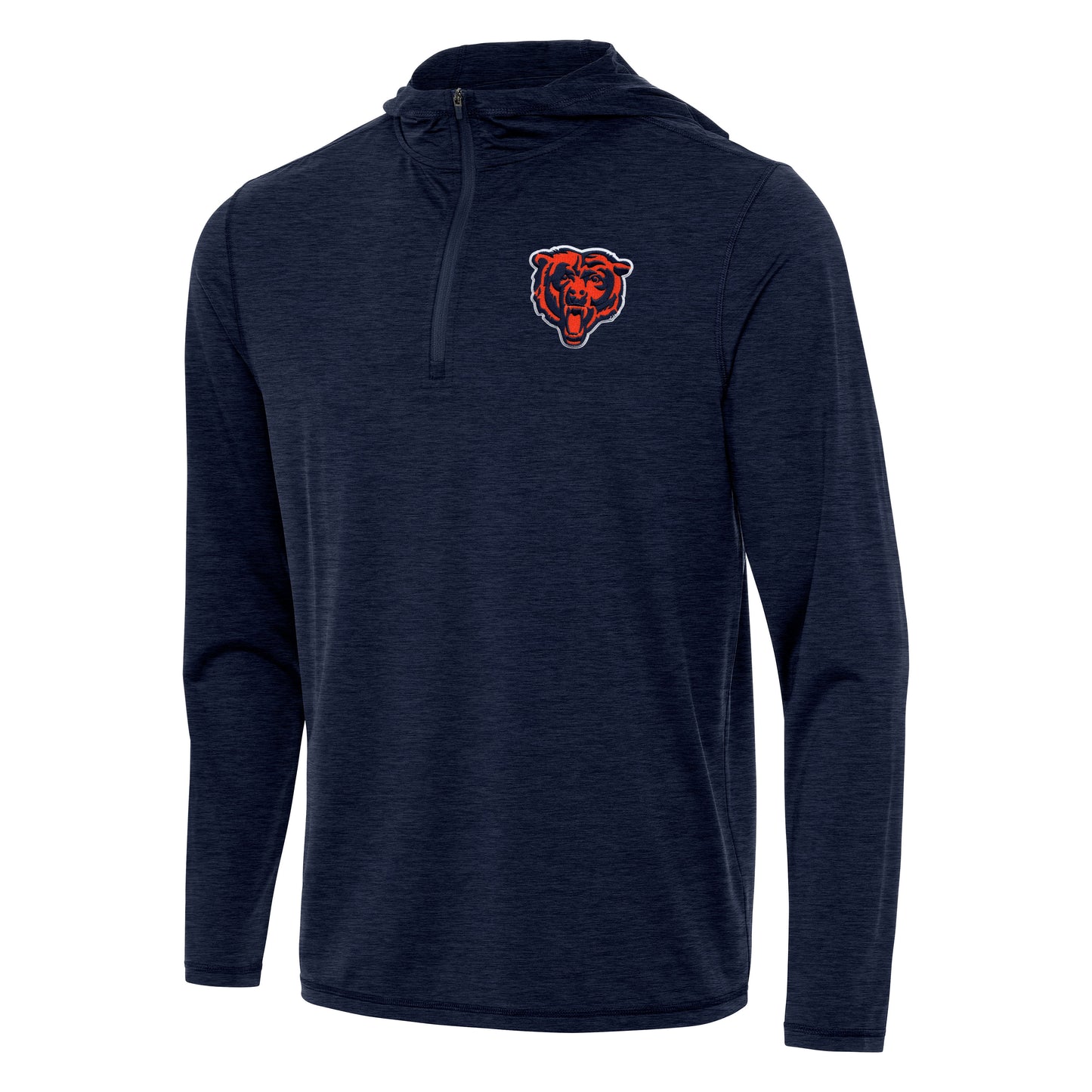 Men's Chicago Bears Antigua Navy Tidy 1/4 Zip Hooded Top