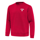 Men's Indiana Hoosiers Antigua Relevant Red Crewneck Fleece Pullover Top - Pro Jersey Sports