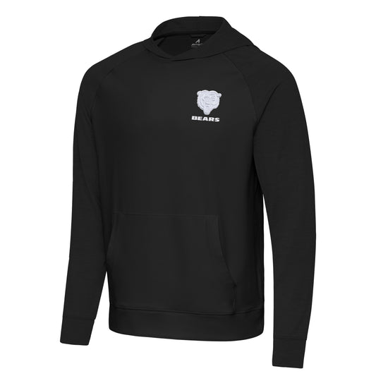 Men's Chicago Bears Black Urgent Pullover Hoodie By Antigua