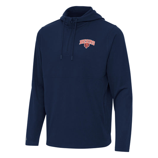 Men's Chicago Bears Antigua Navy Step-Up 1/4 Zip Hooded Top - Pro Jersey Sports
