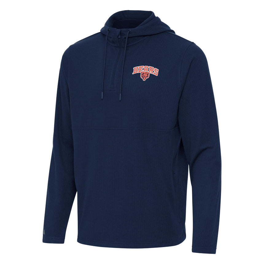Men's Chicago Bears Antigua Navy Step-Up 1/4 Zip Hooded Top - Pro Jersey Sports