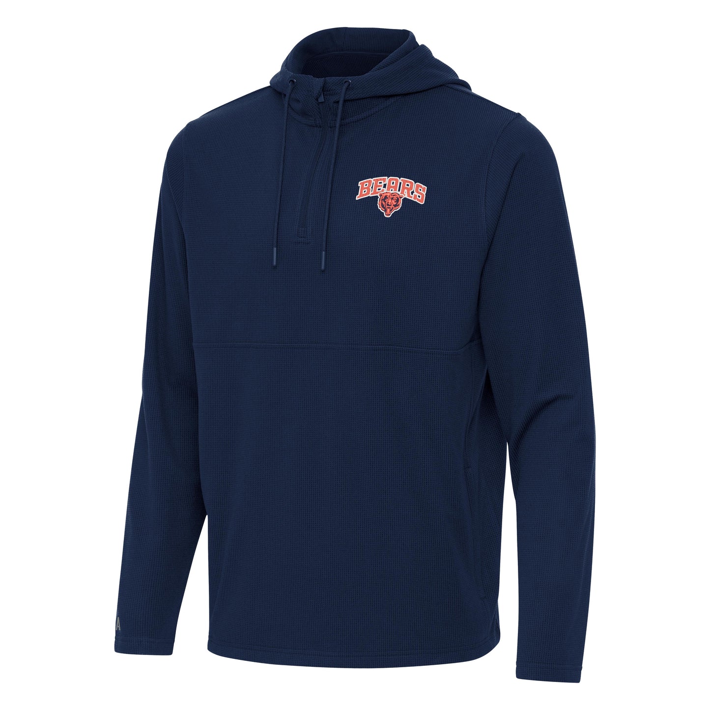 Men's Chicago Bears Antigua Navy Connected 1/4 Zip Hooded Top