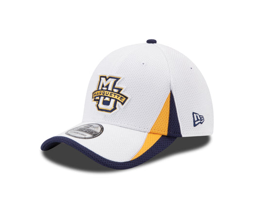 Marquette Golden Eagles New Era White Training Classic 39THIRTY Flex Fit Hat