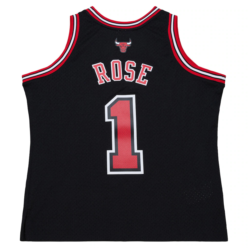 Men's Chicago Bulls Derrick Rose Mitchell & Ness Black 2010-11 Hardwood Classics Swingman Jersey