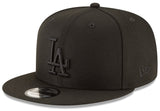 Men's Los Angeles Dodgers New Era Black On Black Tonal 9FIFTY Snapback Hat - Pro Jersey Sports