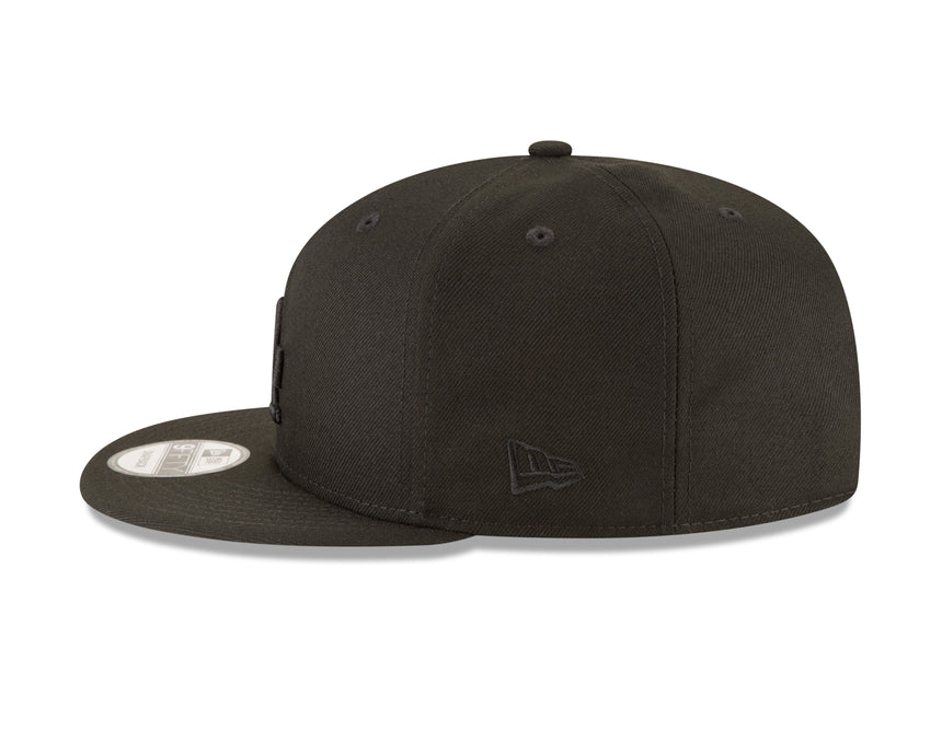 Men's Los Angeles Dodgers New Era Black On Black Tonal 9FIFTY Snapback Hat - Pro Jersey Sports