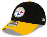 Pittsburgh Steelers Black/Yellow The League Primary Logo 9FORTY Adjustable Game Hat - Pro Jersey Sports