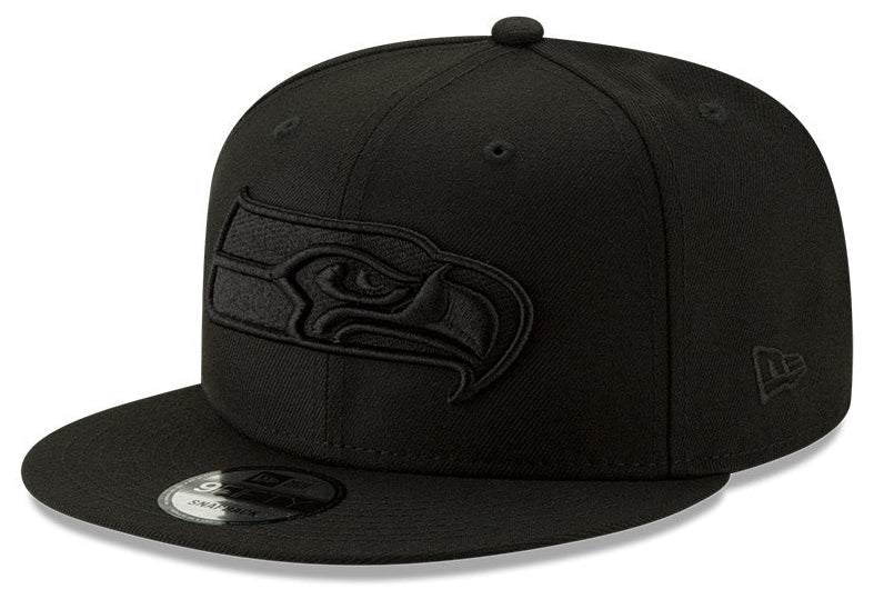 Seattle Seahawks New Era 9FIFTY Black Basic Tonal Snapback Hat - Pro Jersey Sports