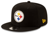 Mens Pittsburgh Steelers New Era Black Basic 9FIFTY Snapback Hat - Pro Jersey Sports