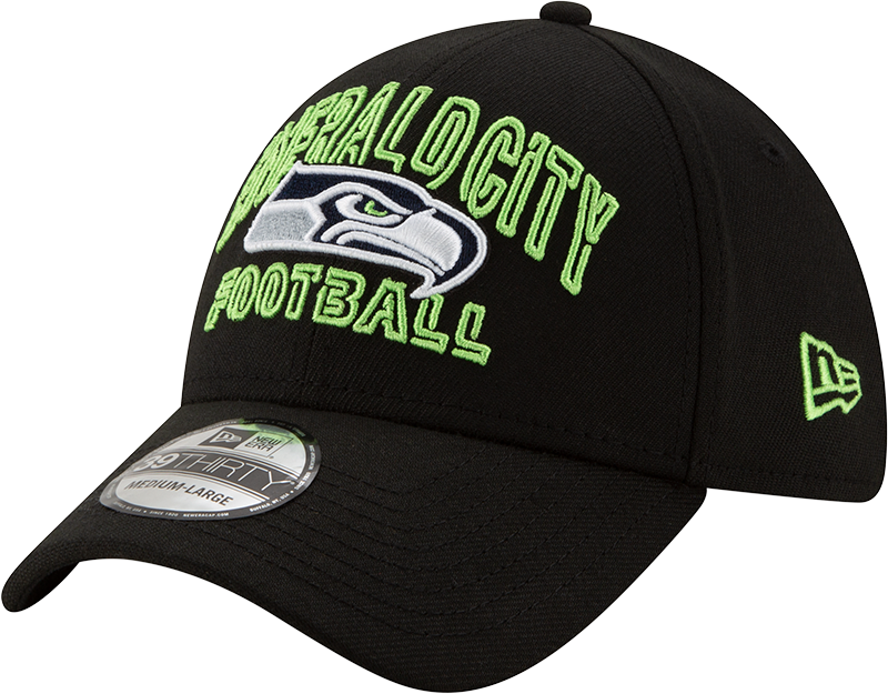 Men's Seattle Seahawks New Era 2020 NFL Draft Alternate Black 39THIRTY Flex Hat - Pro Jersey Sports