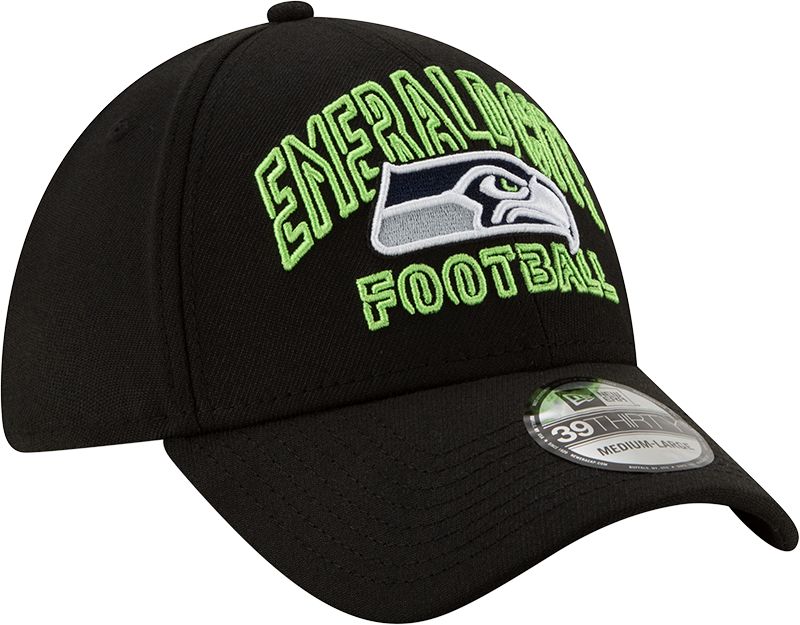 Men's Seattle Seahawks New Era 2020 NFL Draft Alternate Black 39THIRTY Flex Hat - Pro Jersey Sports