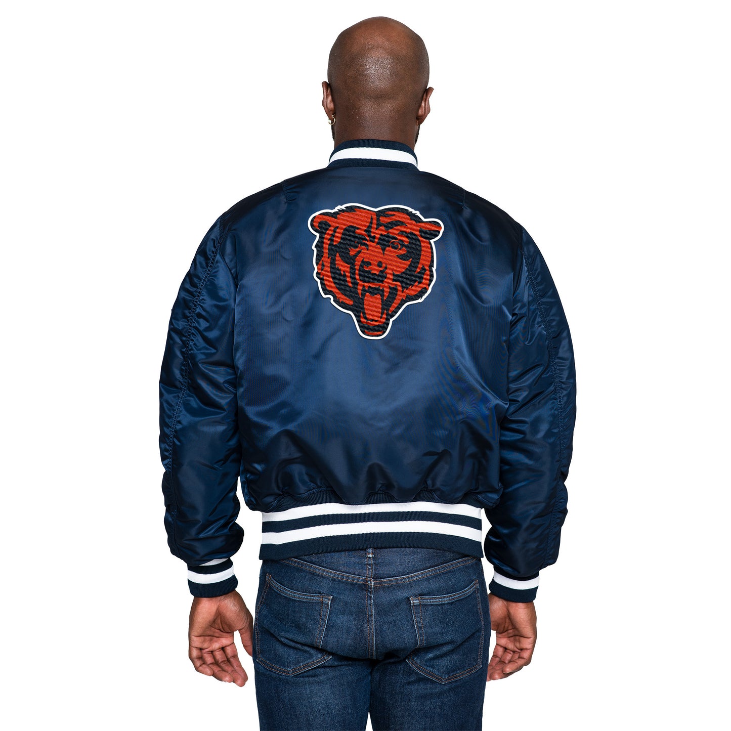 Men's Chicago Bears Alpha Industries X New Era Navy MA-1 Bomber Jacket