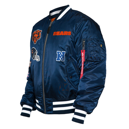 Men's Chicago Bears Alpha Industries X New Era Navy MA-1 Bomber Jacket