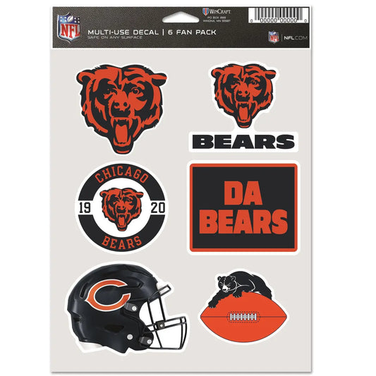 Chicago Bears Multi-Use Decal 6-Pack