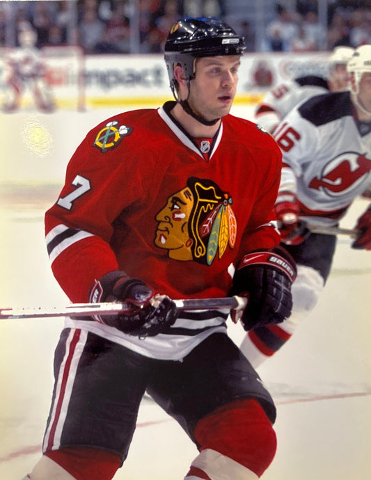 Brent Seabrook Close Up Chicago Blackhawks Action Photo (8X10)