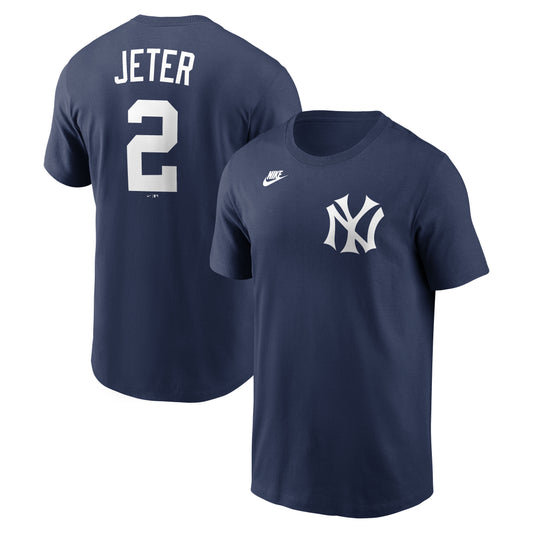Men's Derek Jeter New York Yankees Nike Navy Name & Number T-Shirt - Pro Jersey Sports