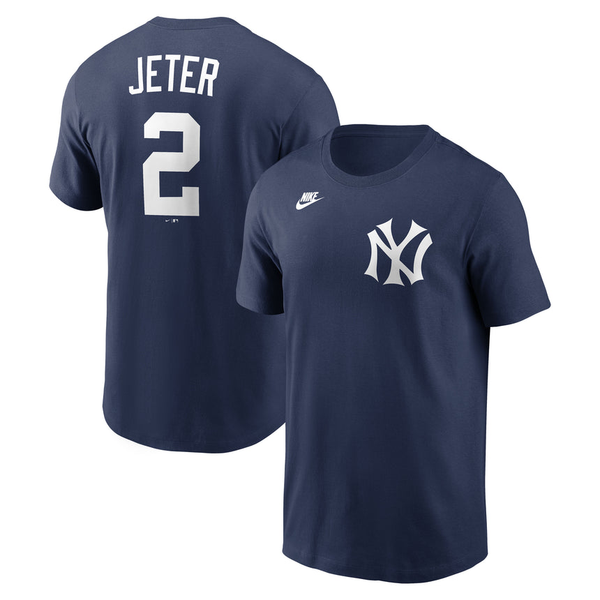 Men's Derek Jeter New York Yankees Nike Navy Name & Number T-Shirt - Pro Jersey Sports