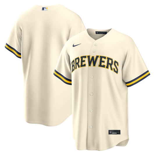 Men's Milwaukee Brewers Nike Cream Home Replica Team Jersey
