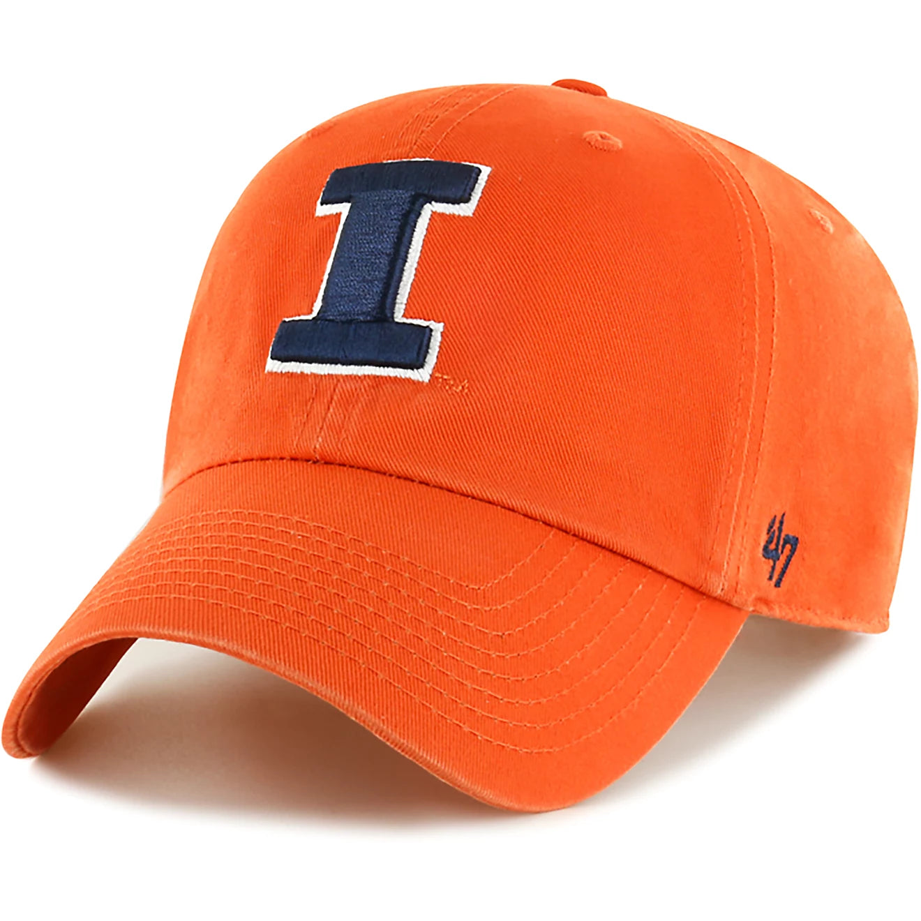 Illinois Fighting Illini Orange "I" Logo Cleanup Adjustable Hat By '47 brand - Pro Jersey Sports