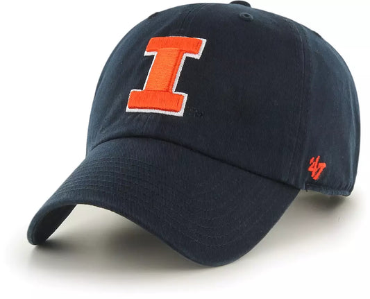 Illinois Fighting Illini Navy "I" Logo Cleanup Adjustable Hat By '47 brand - Pro Jersey Sports