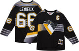 Mario Lemieux Pittsburgh Penguins Mitchell & Ness 1996/97 Captain Patch Blue Line Player Jersey - Black - Pro Jersey Sports